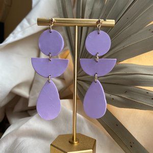 Purple Polymer Clay Earrings